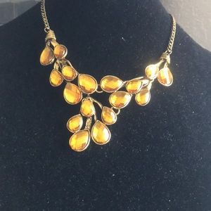 Gold Tone Statement Necklace 20inches long.